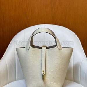 Handbag bag replica details and pricing Milkshake white Hermes cowhide women