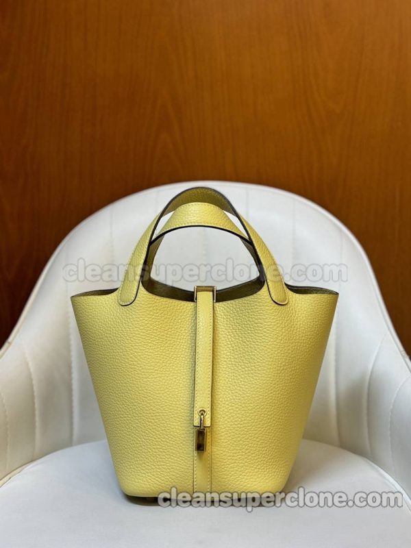 Hermes bag Super Clone picture and price Lemon yellow Handbag cowhide women