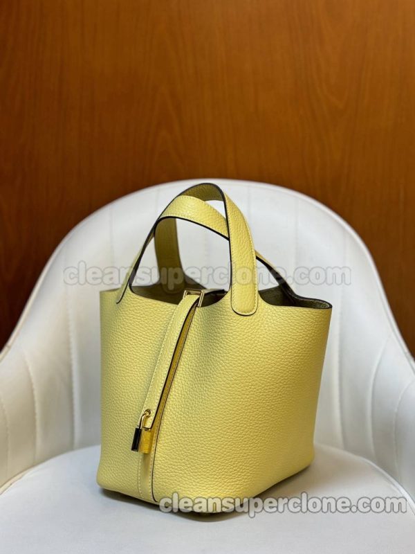 Hermes bag Super Clone picture and price Lemon yellow Handbag cowhide women 2