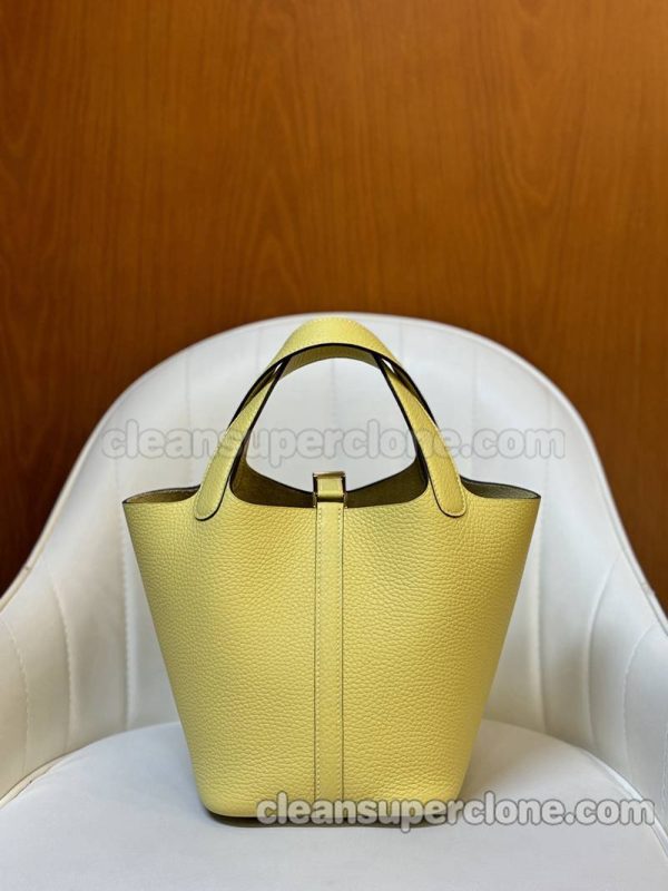 Hermes bag Super Clone picture and price Lemon yellow Handbag cowhide women 3