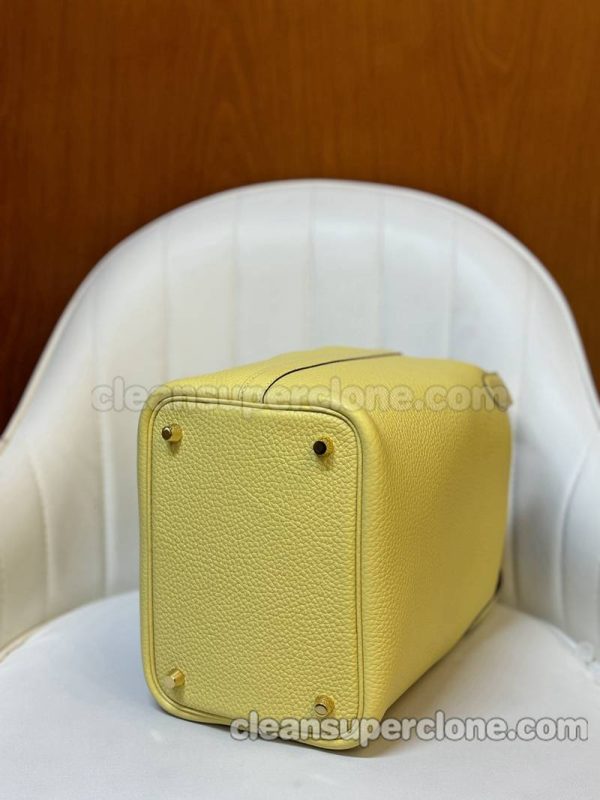 Hermes bag Super Clone picture and price Lemon yellow Handbag cowhide women 5