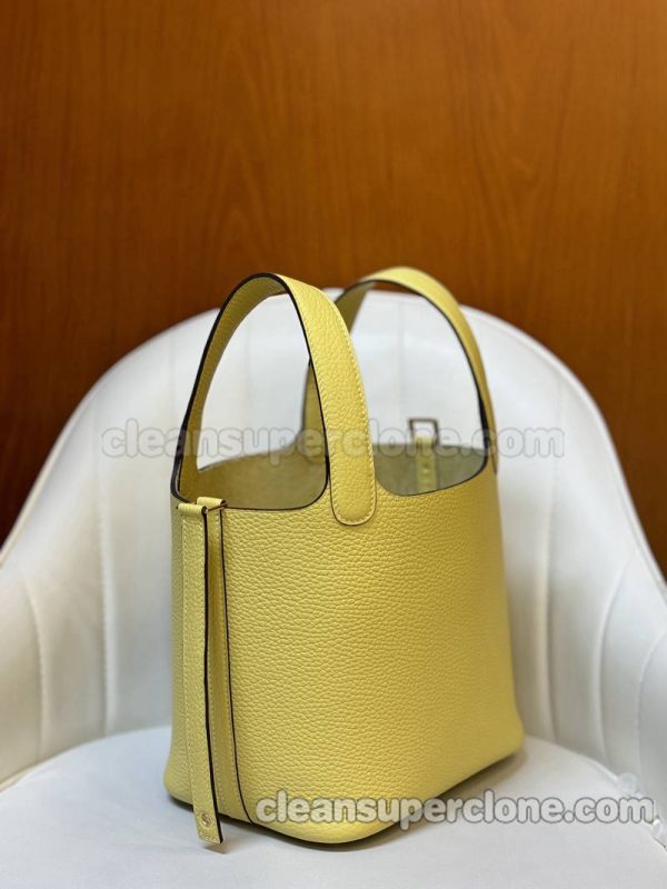 Hermes bag Super Clone picture and price Lemon yellow Handbag cowhide women 6