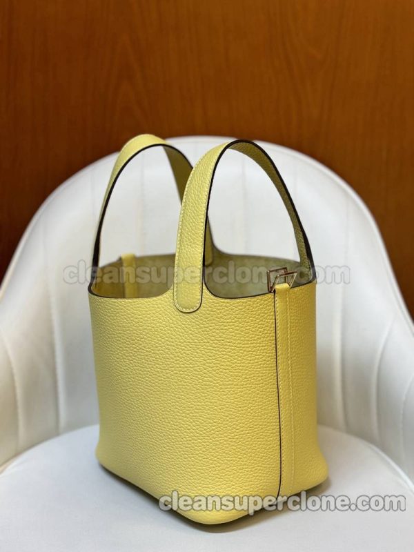 Hermes bag Super Clone picture and price Lemon yellow Handbag cowhide women 7