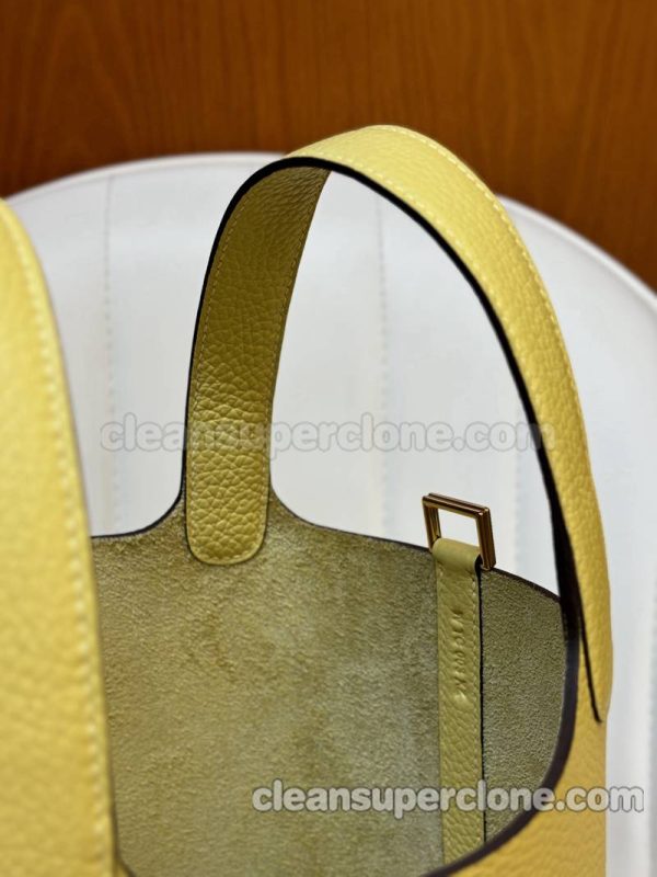 Hermes bag Super Clone picture and price Lemon yellow Handbag cowhide women 8