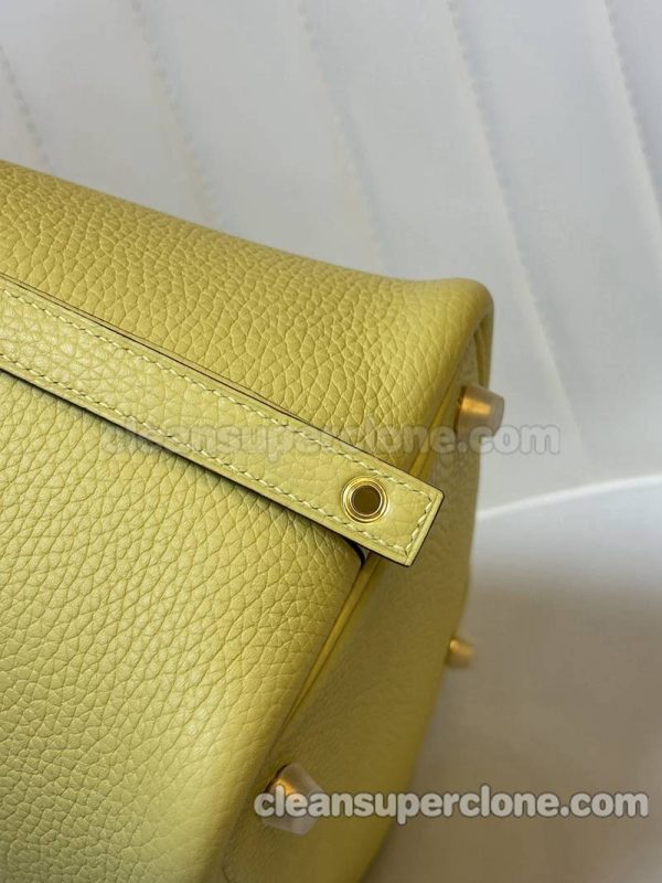 Hermes bag Super Clone picture and price Lemon yellow Handbag cowhide women 9