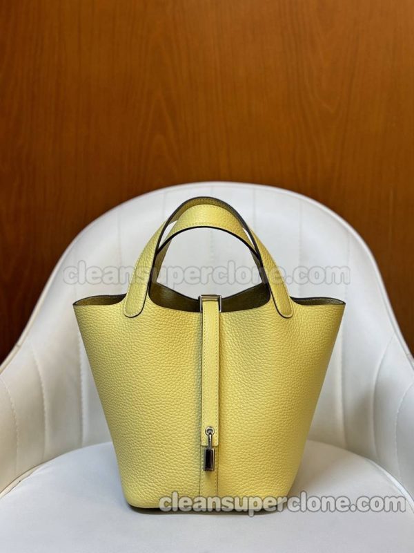 Handbag bag replica details and pricing Lemon yellow Hermes cowhide women