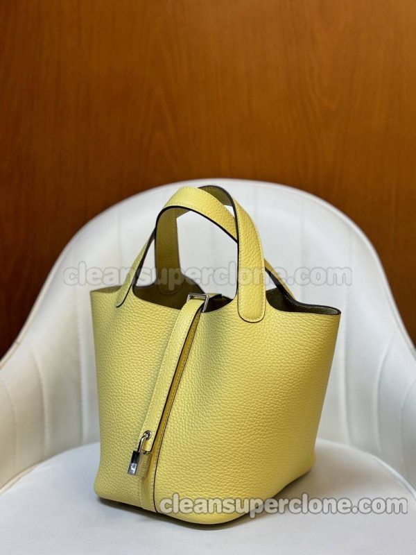 Handbag bag replica details and pricing Lemon yellow Hermes cowhide women 2