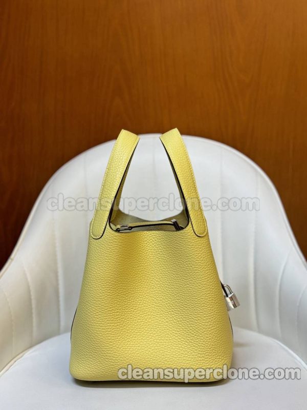 Handbag bag replica details and pricing Lemon yellow Hermes cowhide women 3