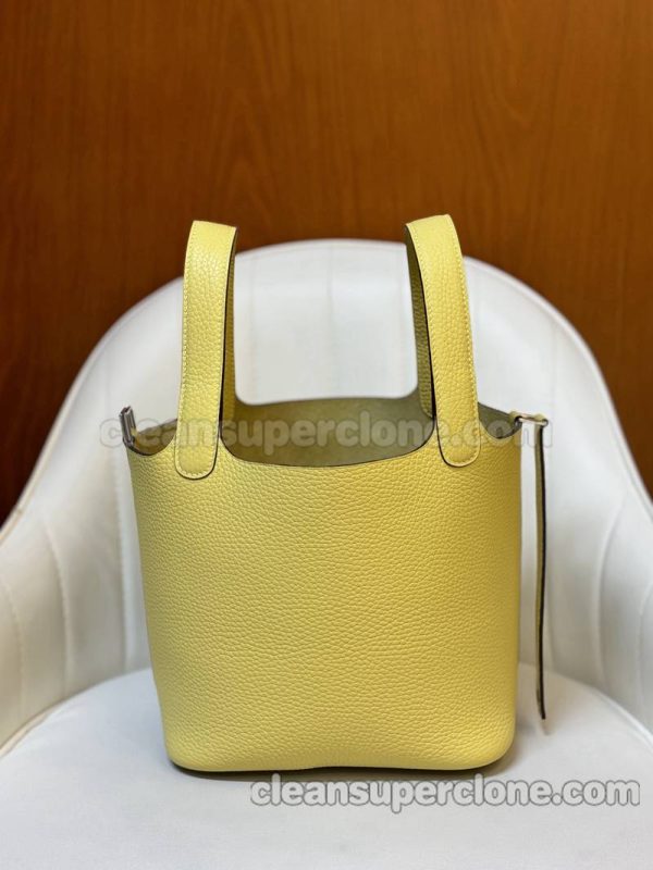 Handbag bag replica details and pricing Lemon yellow Hermes cowhide women 5