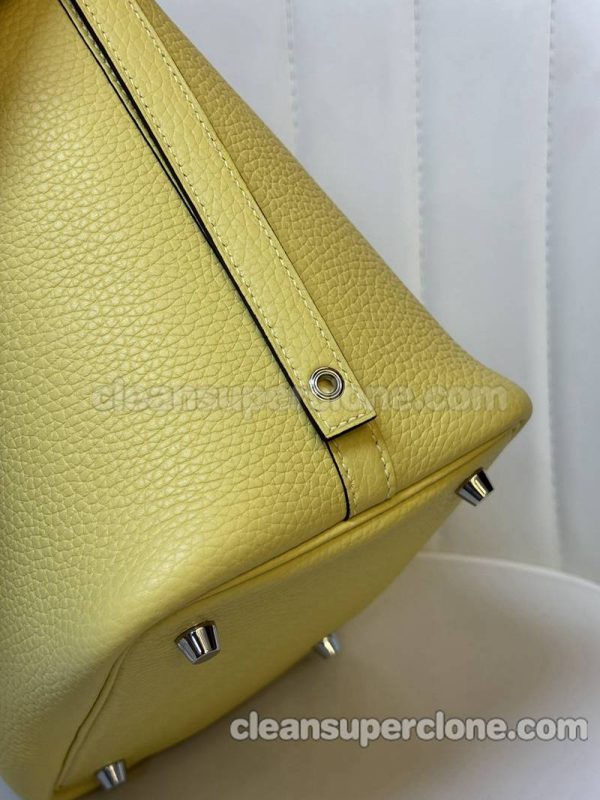 Handbag bag replica details and pricing Lemon yellow Hermes cowhide women 6