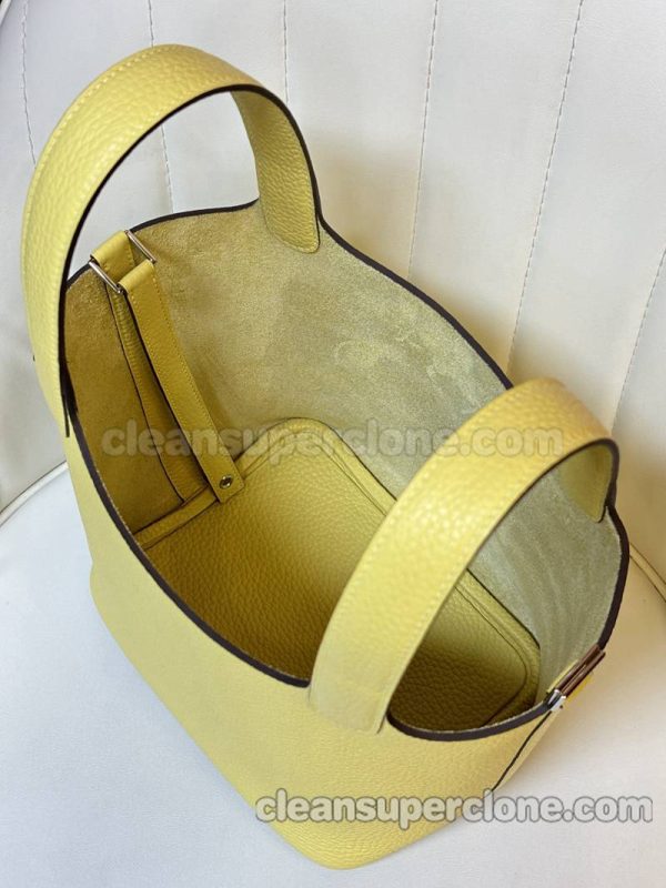 Handbag bag replica details and pricing Lemon yellow Hermes cowhide women 7