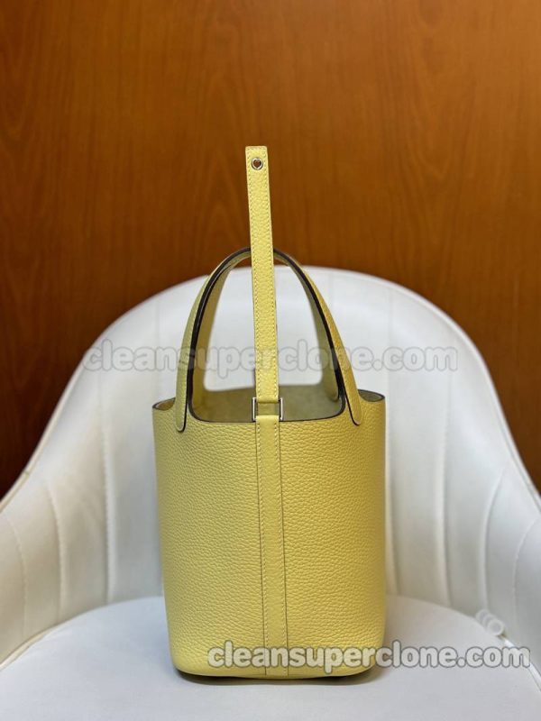 Handbag bag replica details and pricing Lemon yellow Hermes cowhide women 8