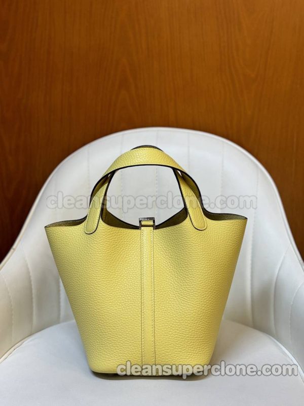 Handbag bag replica details and pricing Lemon yellow Hermes cowhide women 9