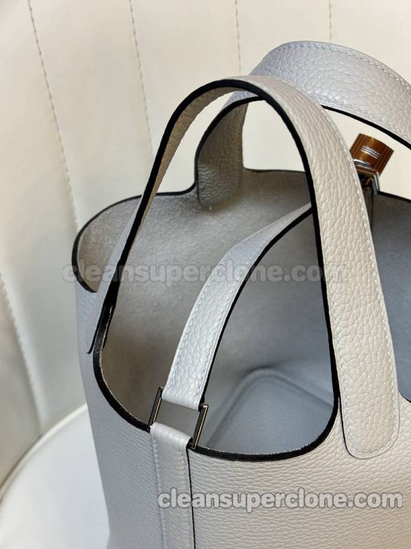 cowhide bag 1:1 Copy description and price Grail Blue Hermes Handbag women 9