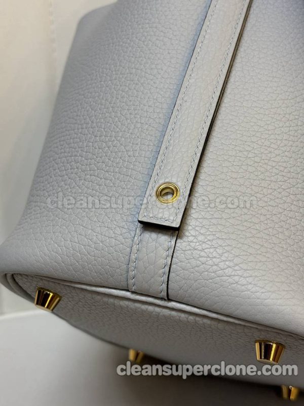 Hermes bag Super Clone picture and price Grail Blue Handbag cowhide women 2