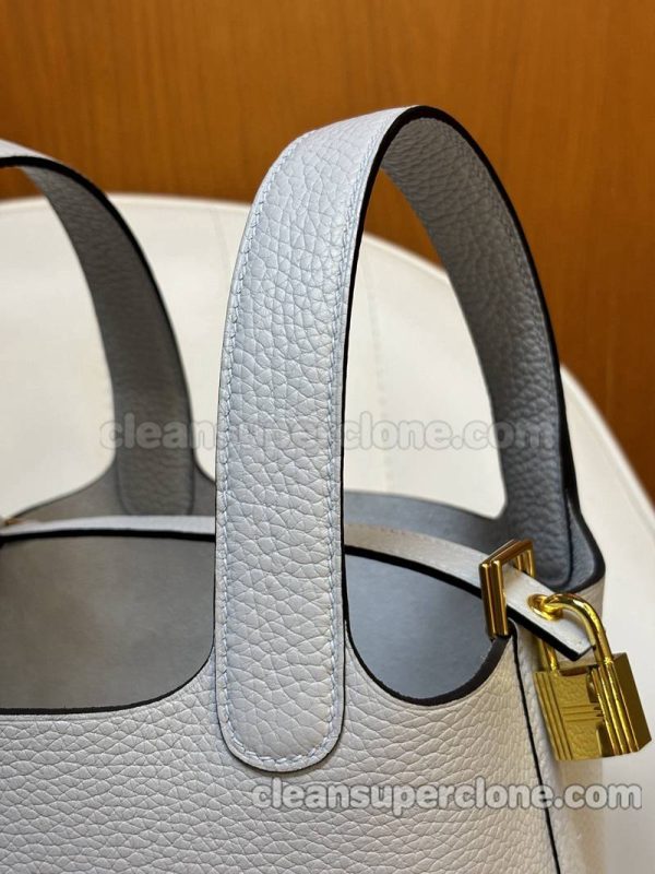 Hermes bag Super Clone picture and price Grail Blue Handbag cowhide women 6