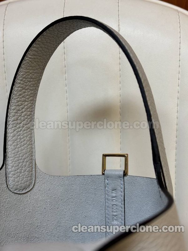 Hermes bag Super Clone picture and price Grail Blue Handbag cowhide women 9