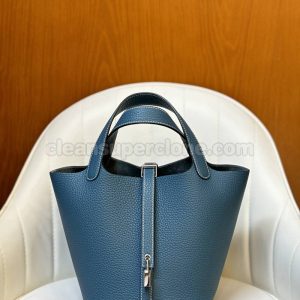 Handbag bag replica details and pricing Denim blue Hermes cowhide women