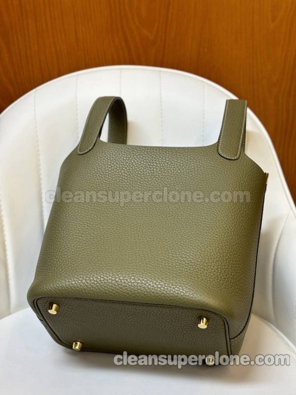 cowhide bag 1:1 Copy description and price Sage Green Hermes Handbag women 3