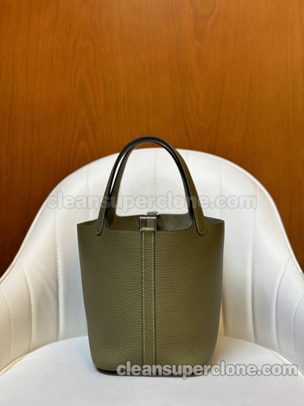 Hermes bag Super Clone picture and price Sage Green Handbag cowhide women