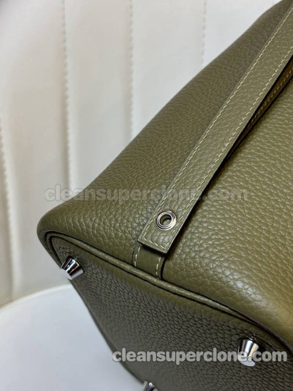 Hermes bag Super Clone picture and price Sage Green Handbag cowhide women 8