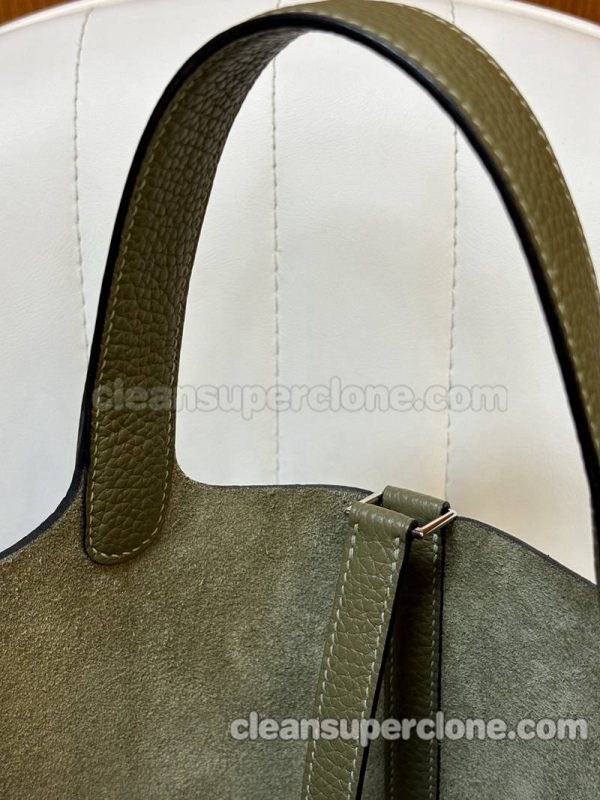 Hermes bag Super Clone picture and price Sage Green Handbag cowhide women 10