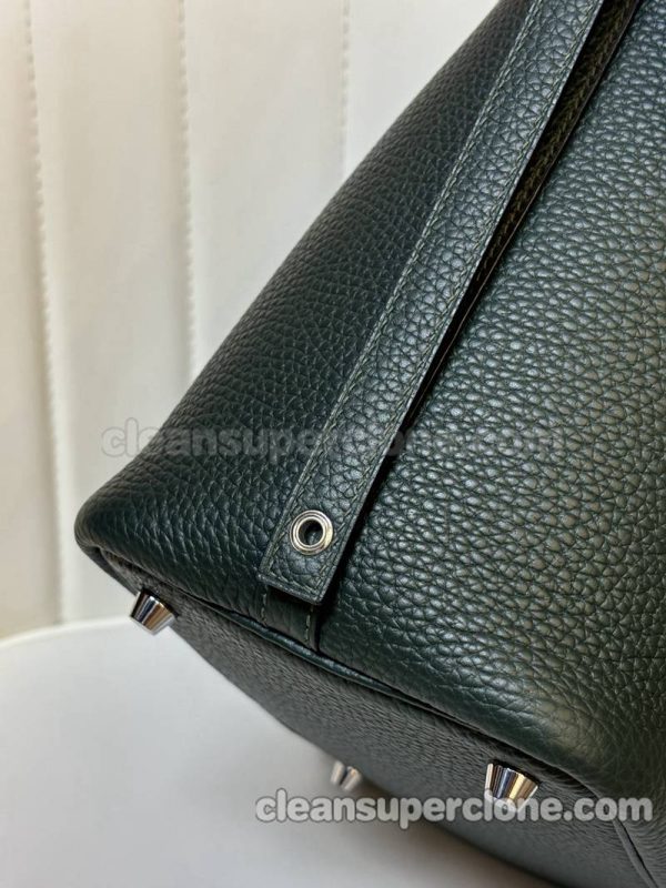 Handbag bag replica details and pricing Cypress green Hermes cowhide women 5