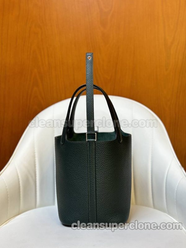 Handbag bag replica details and pricing Cypress green Hermes cowhide women 6