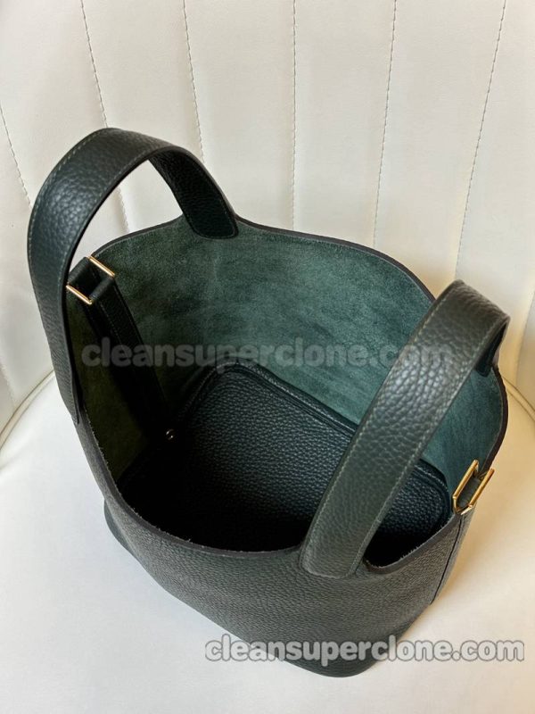 cowhide bag 1:1 Copy description and price Cypress green Hermes Handbag women