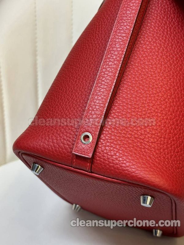 Handbag bag replica details and pricing red Hermes cowhide women 7