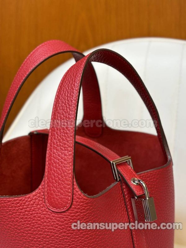 Handbag bag replica details and pricing red Hermes cowhide women 9