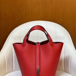 cowhide bag 1:1 Copy description and price Heart red Hermes Handbag women