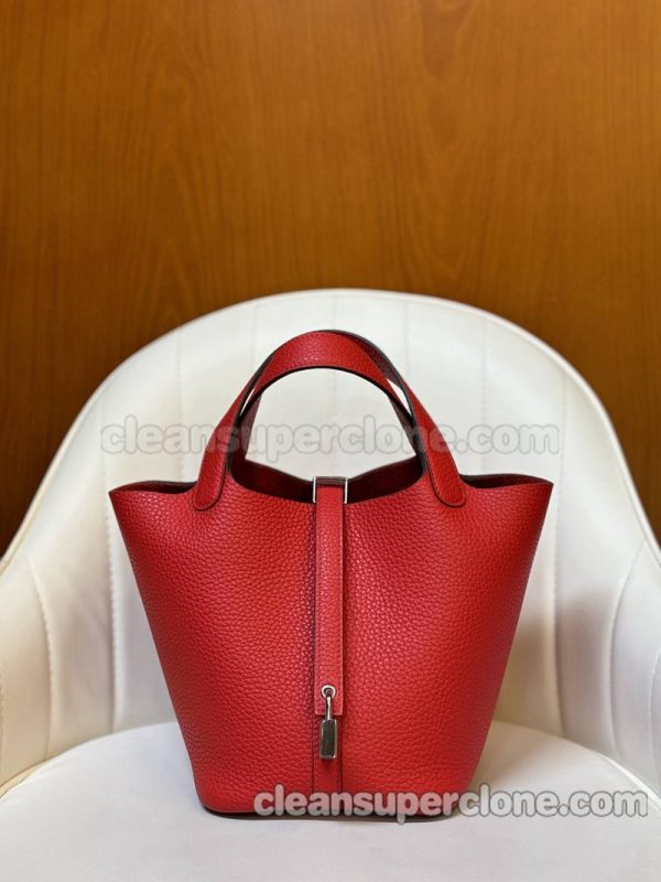 cowhide bag 1:1 Copy description and price Heart red Hermes Handbag women