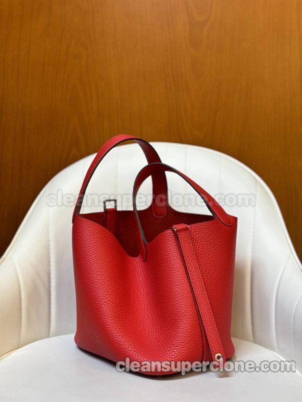 cowhide bag 1:1 Copy description and price Heart red Hermes Handbag women 2