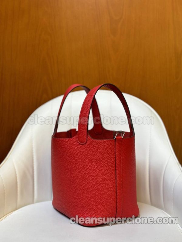 cowhide bag 1:1 Copy description and price Heart red Hermes Handbag women 5