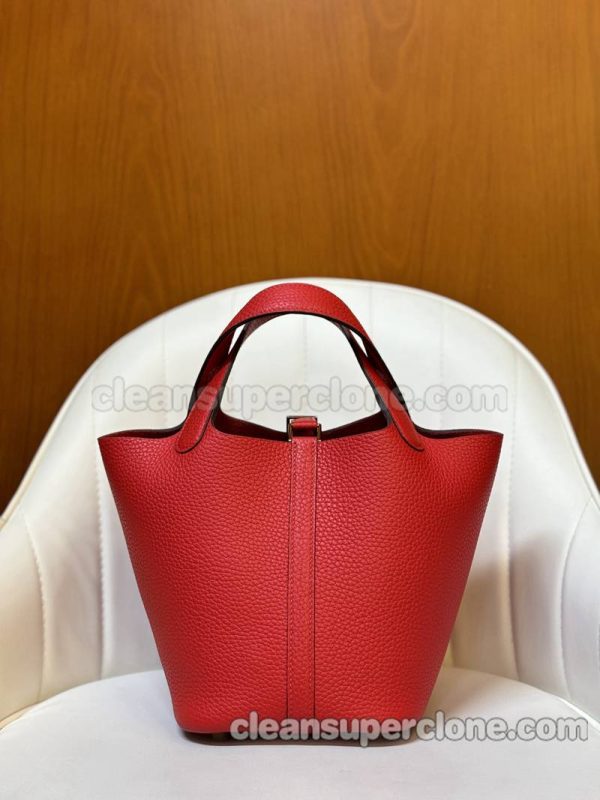 cowhide bag 1:1 Copy description and price Heart red Hermes Handbag women 8