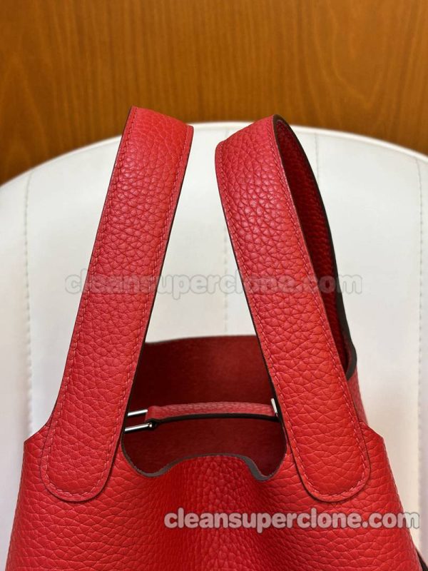 cowhide bag 1:1 Copy description and price Heart red Hermes Handbag women 9