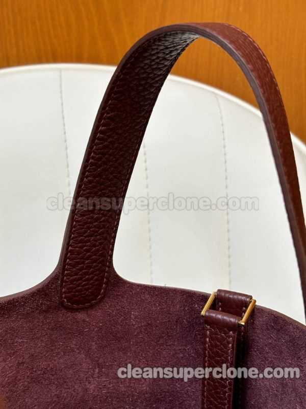 Handbag bag replica details and pricing Bordeaux wine red Hermes cowhide women 2