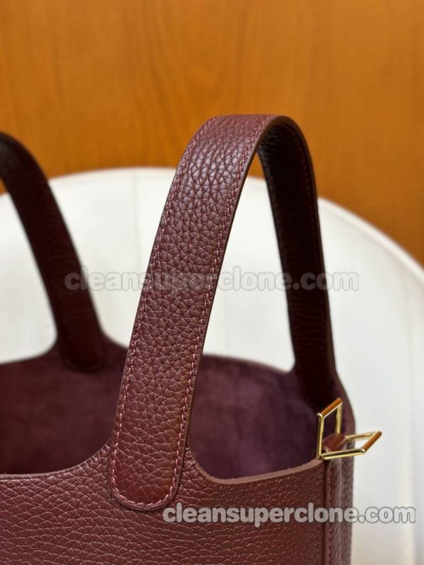 Handbag bag replica details and pricing Bordeaux wine red Hermes cowhide women 3