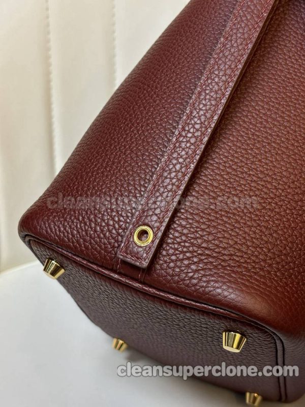 Handbag bag replica details and pricing Bordeaux wine red Hermes cowhide women 4