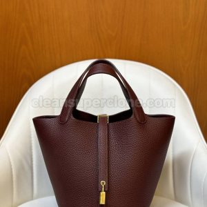 Handbag bag replica details and pricing Bordeaux wine red Hermes cowhide women 7