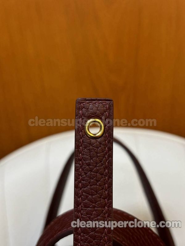 Handbag bag replica details and pricing Bordeaux wine red Hermes cowhide women 9