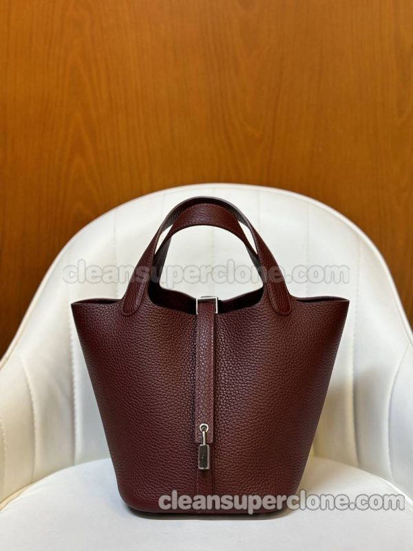 cowhide bag 1:1 Copy description and price Bordeaux wine red Hermes Handbag women 2