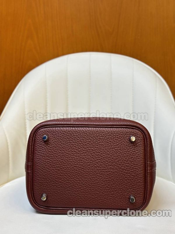 cowhide bag 1:1 Copy description and price Bordeaux wine red Hermes Handbag women 7