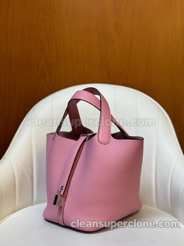 Hermes bag Super Clone picture and price sakura pink Handbag cowhide women 2