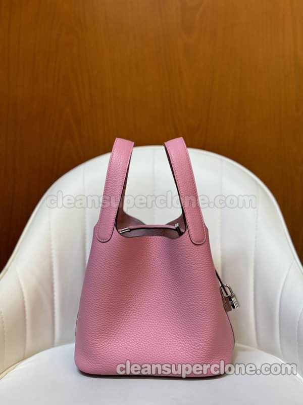 Hermes bag Super Clone picture and price sakura pink Handbag cowhide women 4