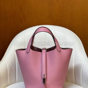 Hermes bag Super Clone picture and price sakura pink Handbag cowhide women 5