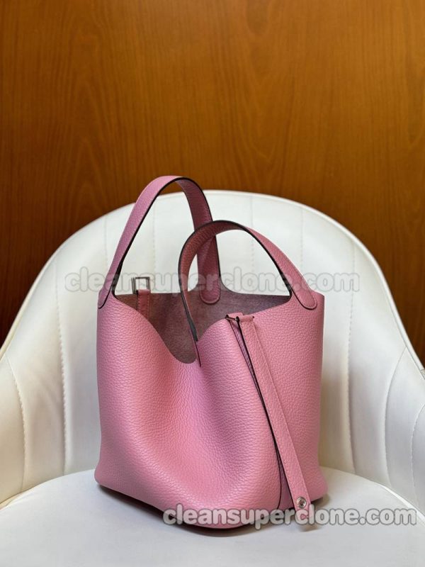 Hermes bag Super Clone picture and price sakura pink Handbag cowhide women 6