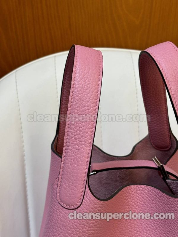 Hermes bag Super Clone picture and price sakura pink Handbag cowhide women 9