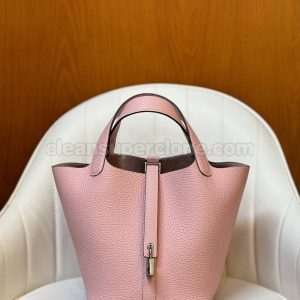 cowhide bag 1:1 Copy description and price pink Hermes Handbag women 3